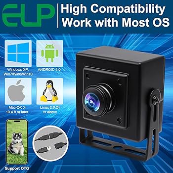 Amazon.co.jp: ELP 180度 魚眼レンズ 広角USBカメラ 1080P ミニ